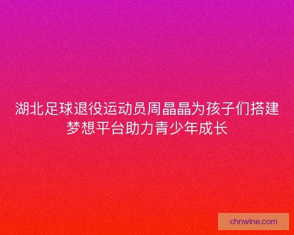 湖北足球退役运动员周晶晶为孩子们搭建梦想平台助力青少年成长
